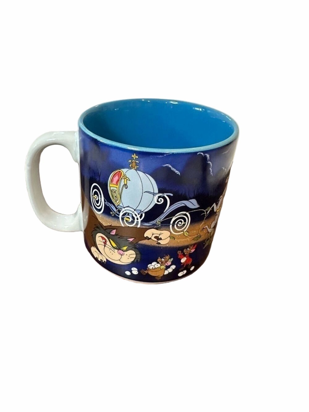 Vintage Disney Animated Classics Cinderella 1950 Artwork Coffee Mug 12 oz Blue